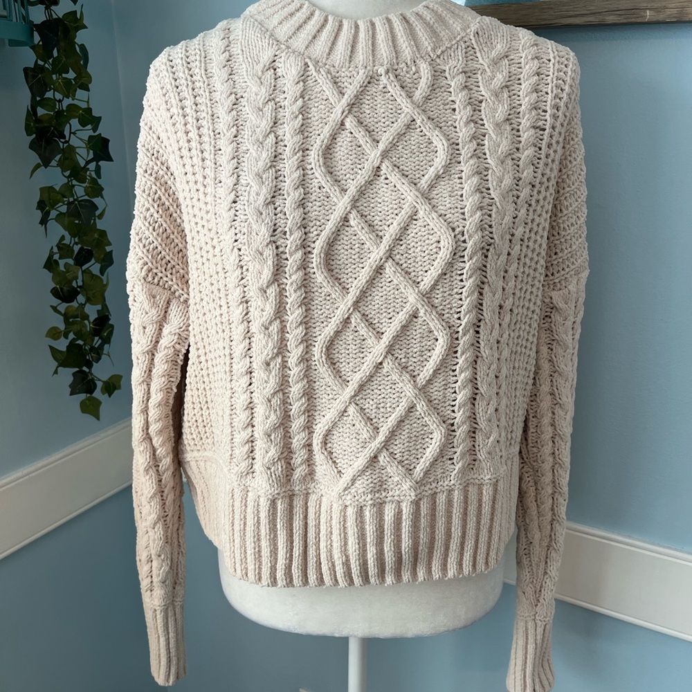 Hippie Rose Textured Knit Sweater in Cream